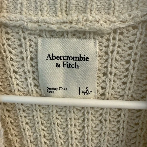 Abercrombie & Fitch Cream Open-Front Cardigan - Picture 2 of 2
